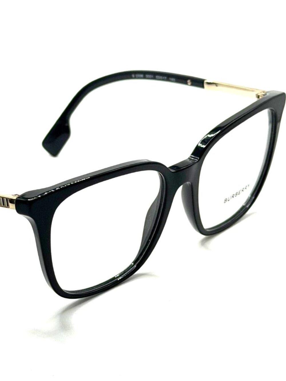 BURBERRY B 2338 3001 BLACK UNISEX EYEGLASSES 53MM 17 140 - Picture 5 of 9